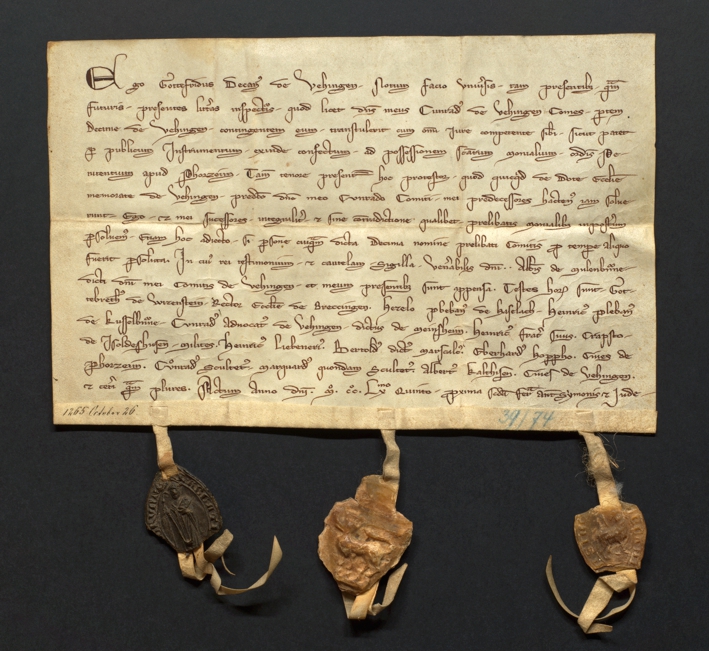 Urkunde vom 26. Oktober 1265, Rückseite