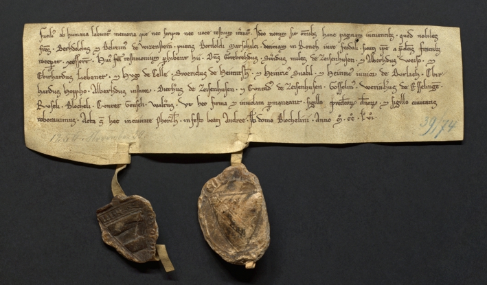 Urkunde vom 30. November 1256, Rückseite
