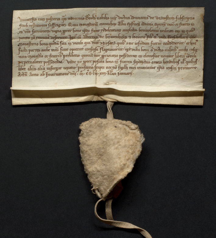 Urkunde vom 17. Dezember 1257, Rückseite
