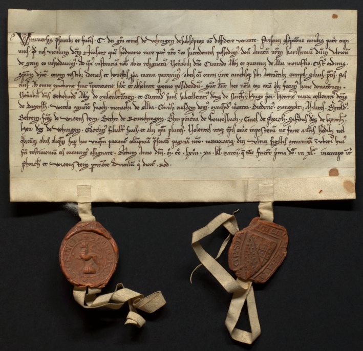 Urkunde von 18. Februar 1263, Rückseite