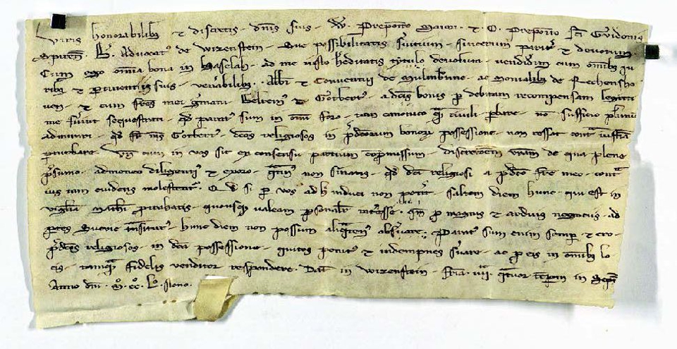 Urkunde vom 17. September 1259, Vorderseite