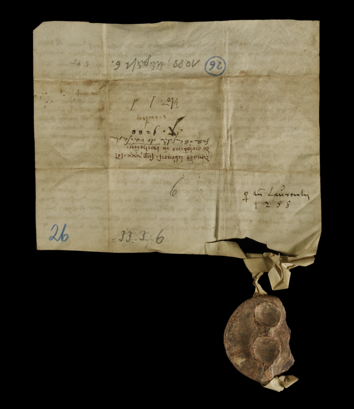 Urkunde vom 6. August 1288, Vorderseite