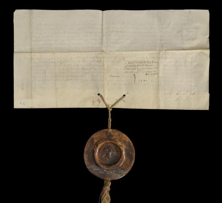 Urkunde vom 6. Juli 1277, Vorderseite